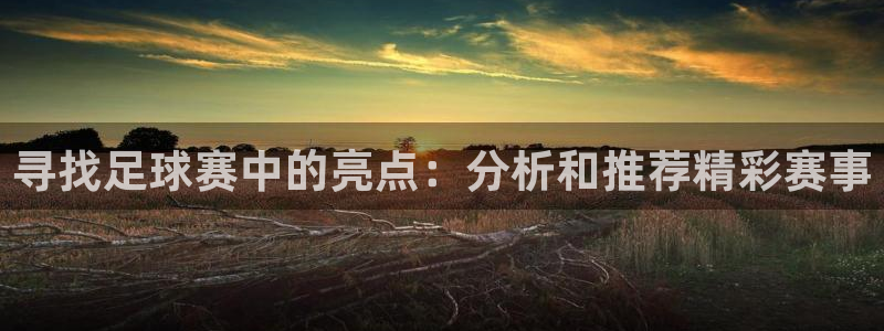  jn江南·体育最新官网入口：寻找足球赛中的亮点：分析和推荐精